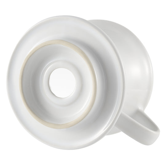 Ceramic V-Shaped Pour Over Coffee Dripper - White